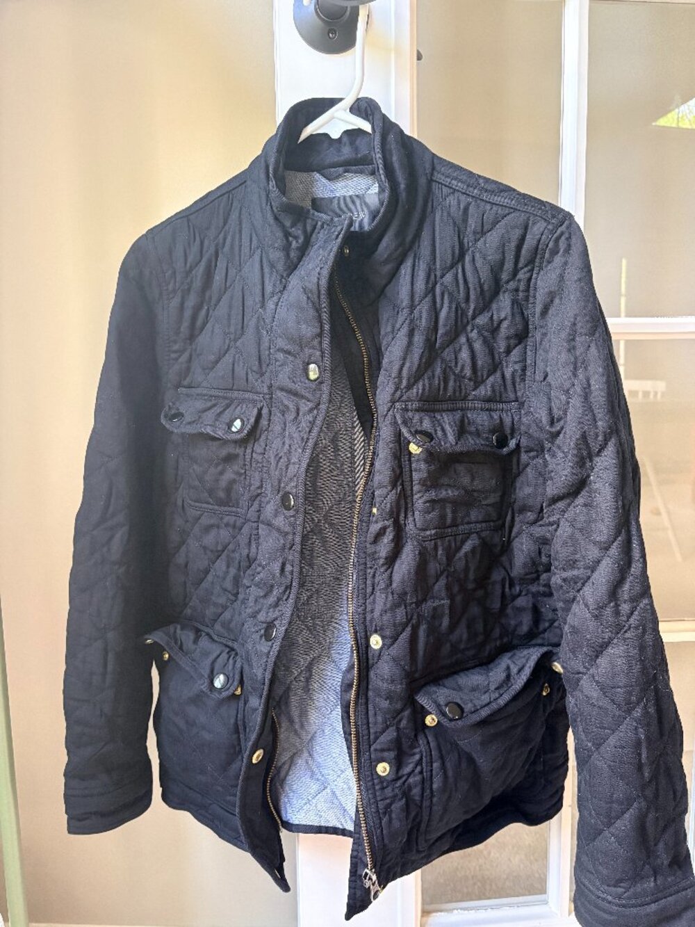 J. Crew Quilted Downtown Field Jacket - Black - M